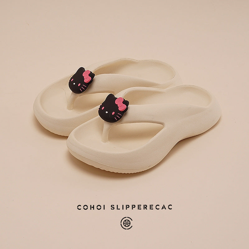 Xiaohongshu wears the same thick-soled flip-flops in summer, non-slip seaside beach, high-value 2025 flip-flops for women