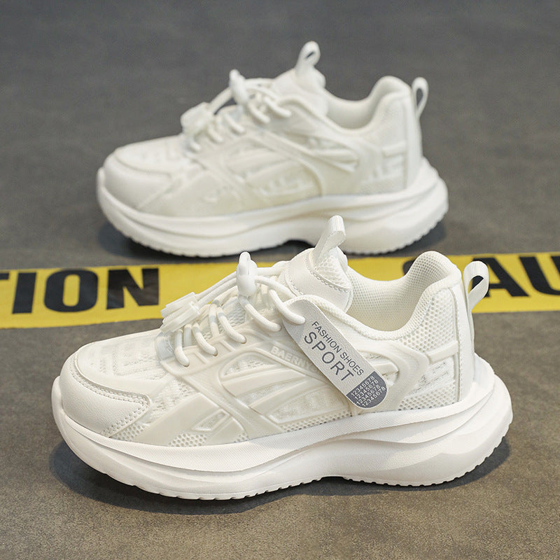 Summer girls' sneakers, mesh breathable single shoes, outdoor casual shoes, telescopic buckle running shoes for middle school students, and primary school students
