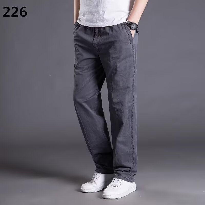 2025 New Men's Loose Plus Size Cotton Pants Oversized Cargo Straight Pants Outdoor Casual Pants Men