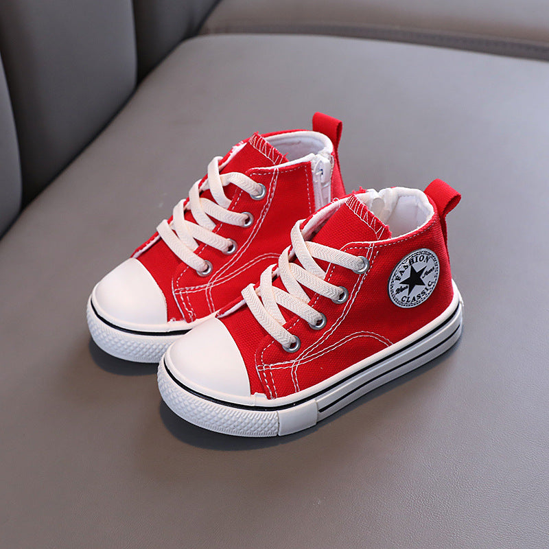 Children's Canvas Shoes, 2026 Spring/Autumn New Boys' Casual Shoes, Korean Style Girls' Mid-Top Canvas Shoes, Little Kids' Sneakers