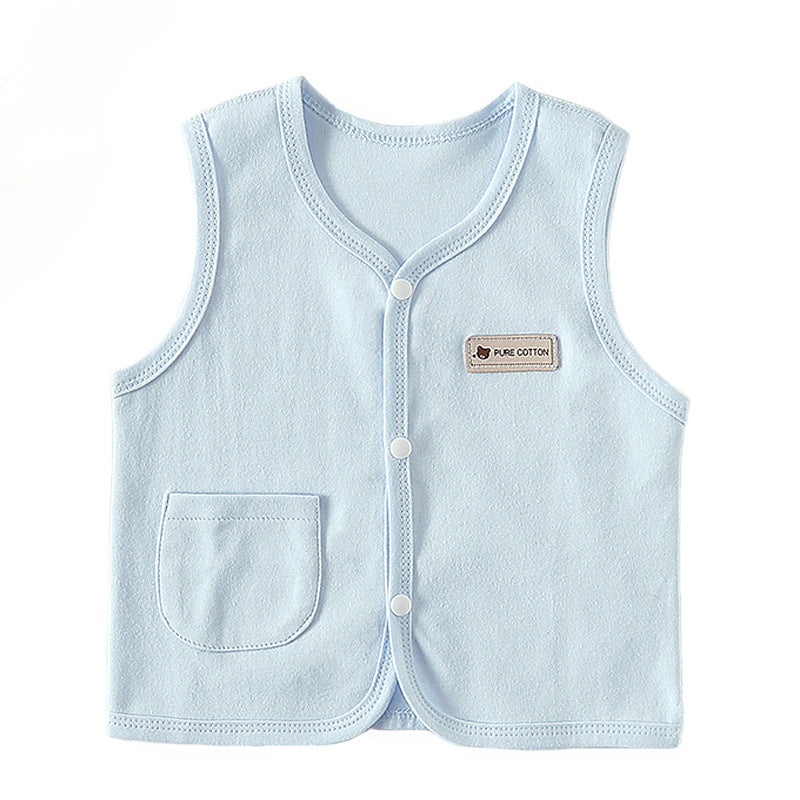 Baby vest: baby girl, summer thin shoulder, boy cotton single-layer pony clip, wearing a spring and autumn vest is super cute