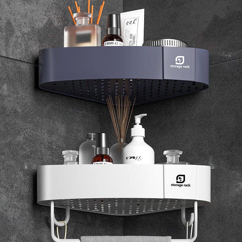 Bathroom storage rack, non-punching tripod, bathroom corner wall hanging storage rack, washbasin toiletry storage
