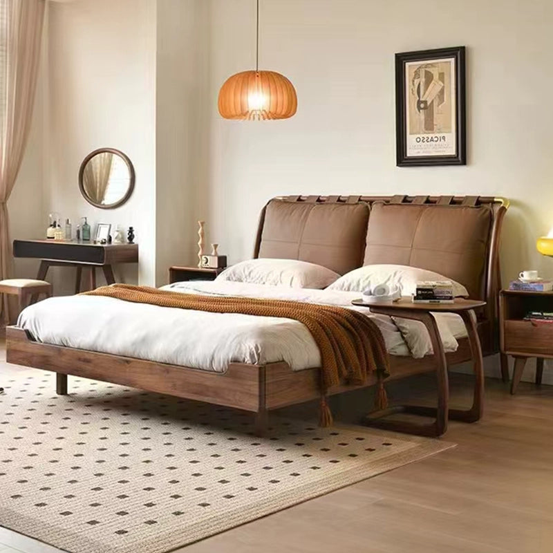Walnut solid wood bed