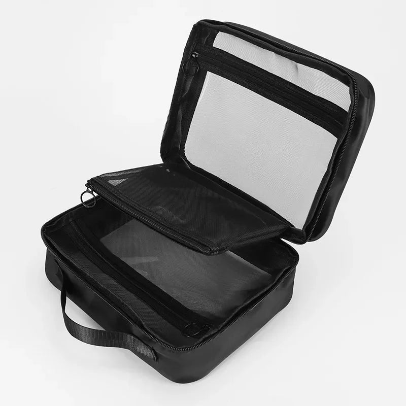 Transparent PVC mesh toiletry bag, portable travel, large capacity makeup makeup brush, makeup bag, storage bag
