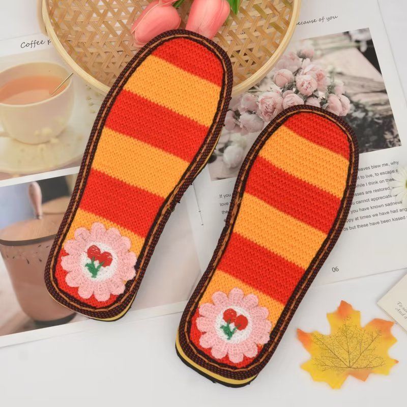Ruzi cow embroidered soles spring, autumn and winter DIY hand-woven crystal bottom cow tendon sole slippers wear-resistant anti-slip protection