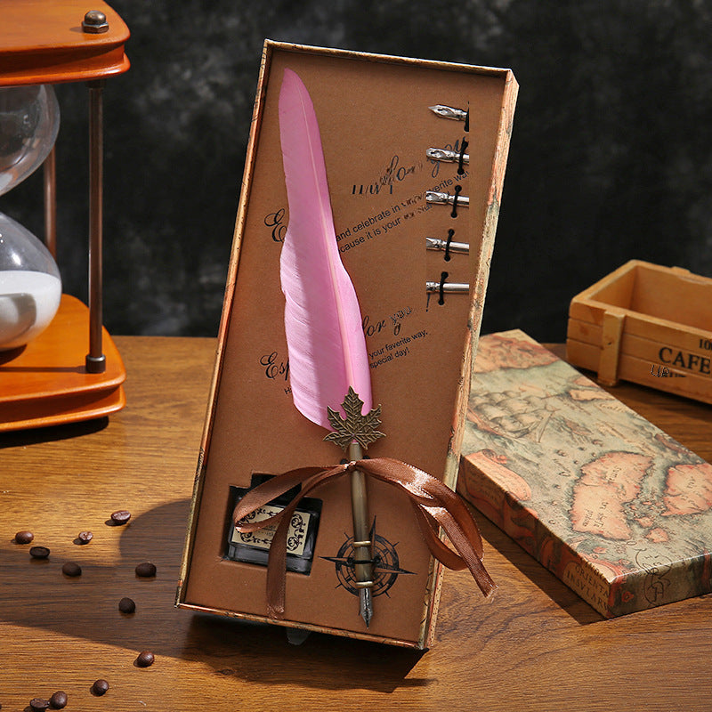 Amazon's hot new dipping quill gift box vintage quills calligraphy pen set New Year's gift