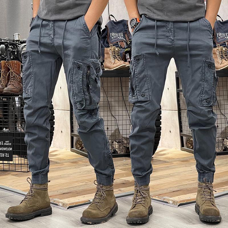 2025 Spring and Autumn American Straight Functional Cargo Pants Men's Outdoor Casual Lung Cargo Pants