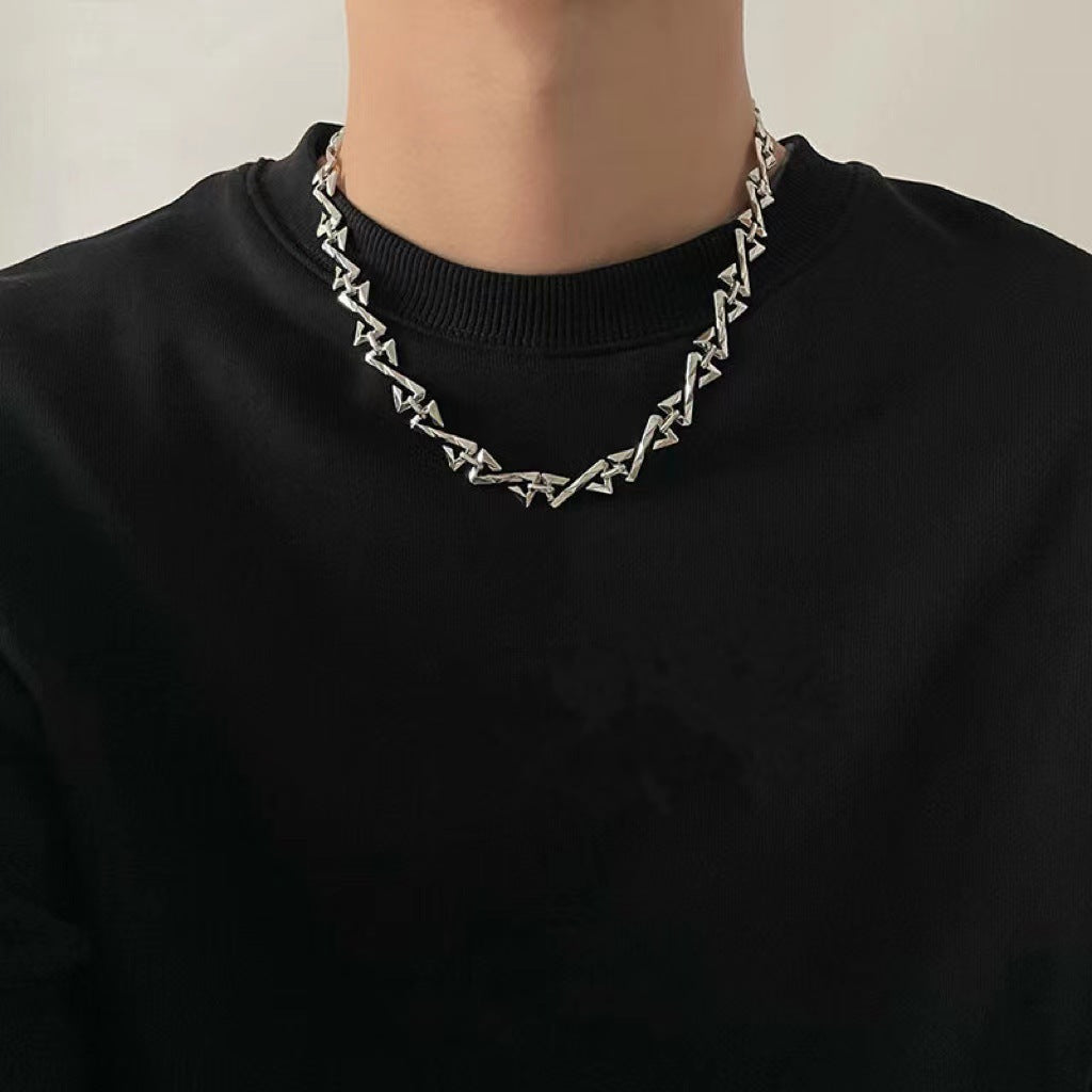 European and American hip hop letter Z splicing necklace punk high street men versatile sweater chain pendant wholesale