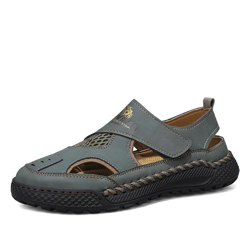 Mesh Shoes Men's 2024 New Summer Cutout Breathable Men's Shoes Mesh Soft Sole Lightweight Slip-On Beach Shoes Sandals