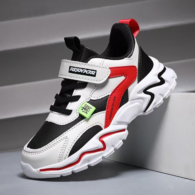 Boys' shoes spring 2025 new mesh breathable medium and large children's soft soles lightweight elementary school running children's sneakers
