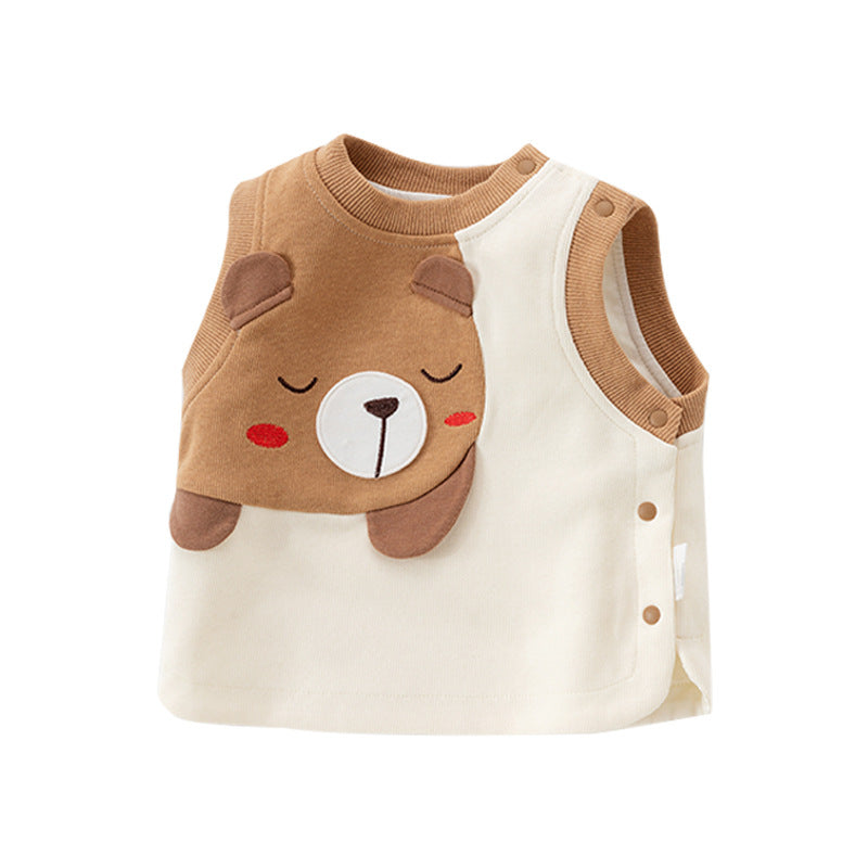 Children's spring and autumn casual vests, children's clothes, autumn horse coats, boys and women's spring and autumn foreign cartoon vests, clothes