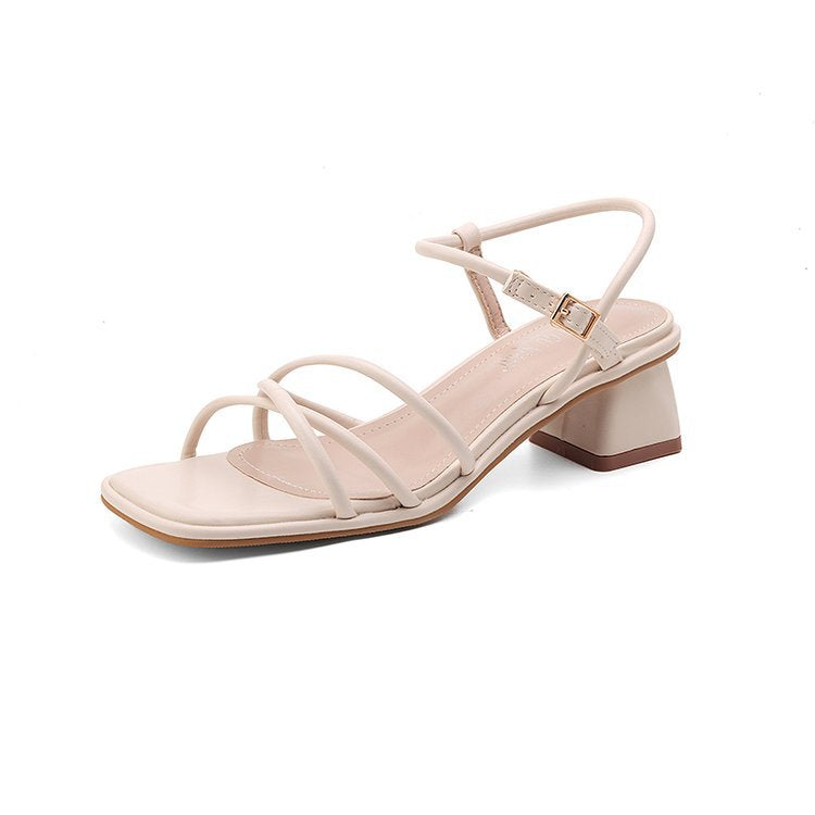 French Lady Fairy Style Roman Shoes Low Heel Temperament Summer 2024 New Fashion Sandals Versatile, Comfortable and Lightweight