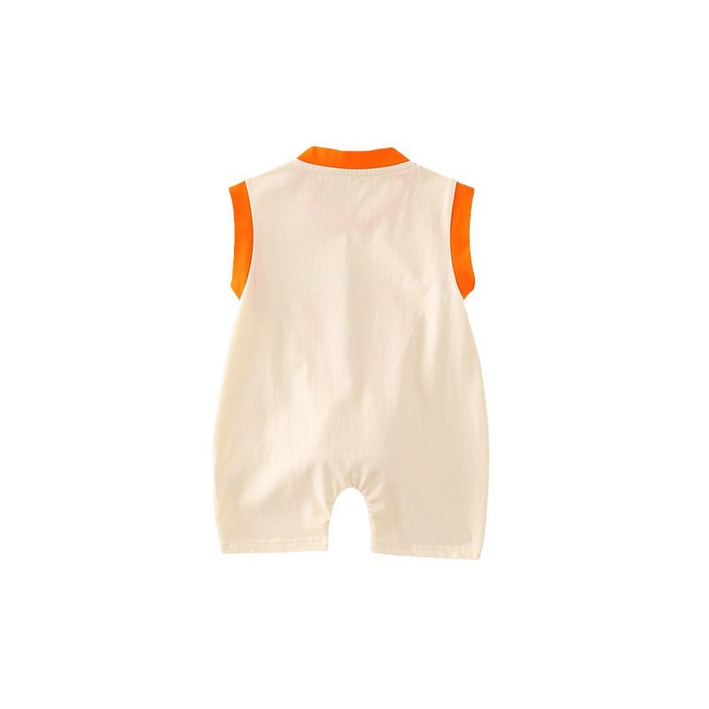 Baby summer foreign cute, sleeveless baby, super cute three-dimensional pumpkin, eggplant, thin one-piece clothes