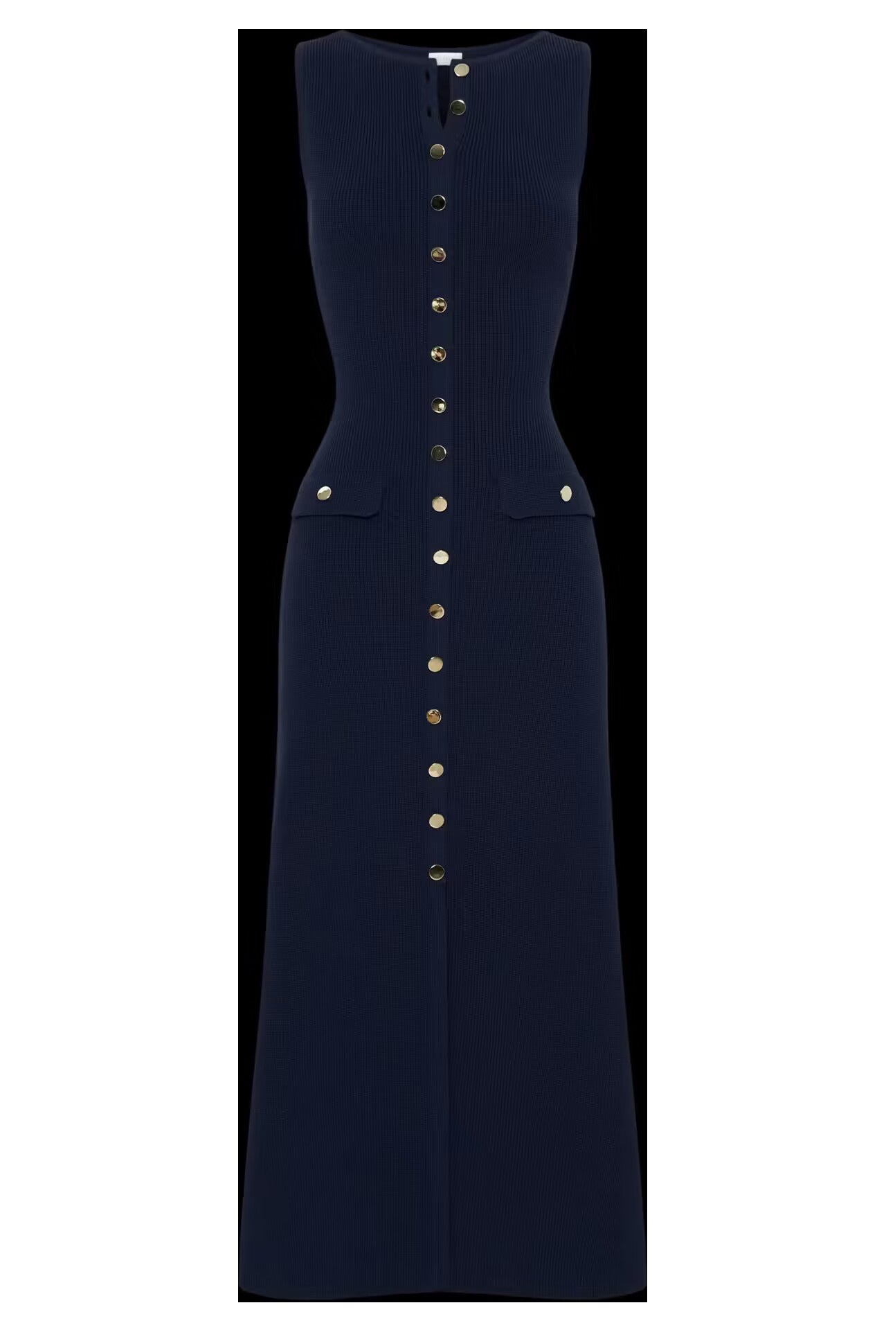 2024 summer new European and American style temperament sleeveless round neck slim knit dress