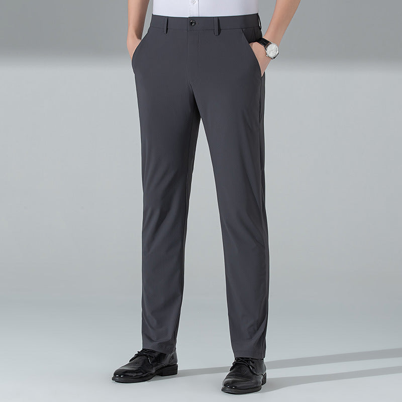 New summer men's slacks, ice silk thin trousers, young and middle-aged men's brand trousers, 5A grade antibacterial pants
