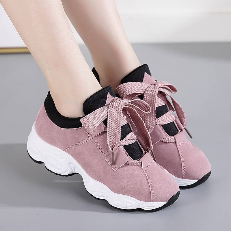2025 Spring New Women's Shoes Casual Shoes Korean Version Student Platform Sneakers Running Shoes Women's Single Shoes Trendy Shoes