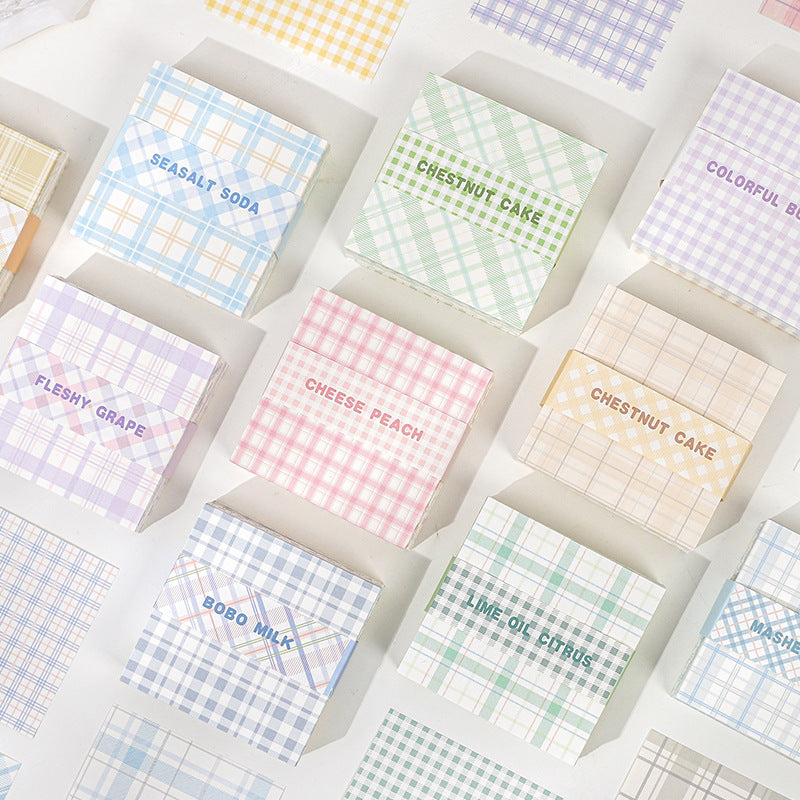 Paper Traces Sticky Notes Plaid Element Series Creative Plaid Ins Wind Message Memo Note Paper 10 models