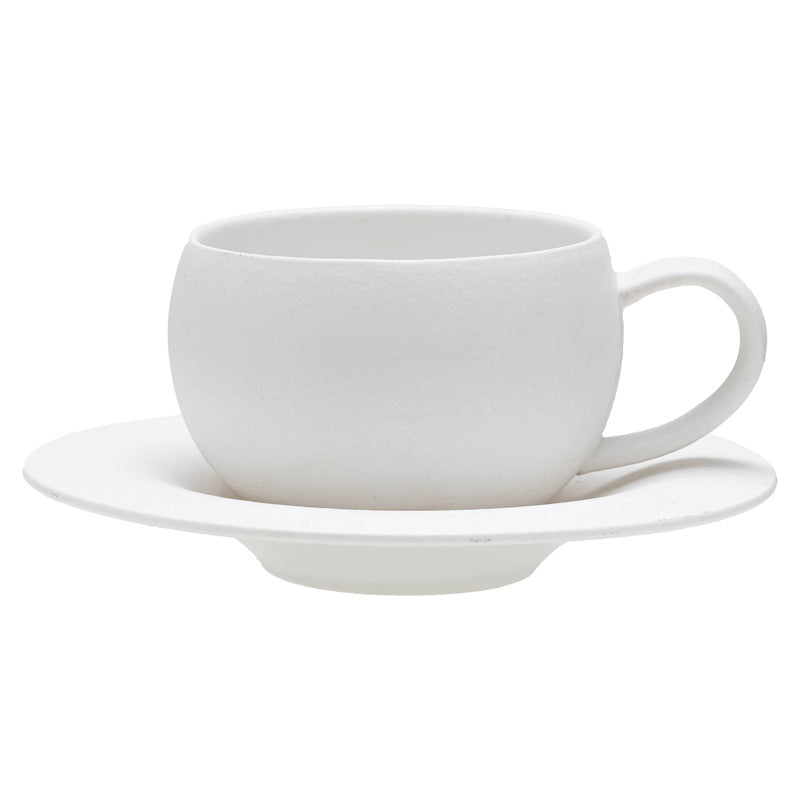 High-grade solid color coffee cup wholesale ceramic cup saucer set for home simple breakfast mug restaurant latte art cup