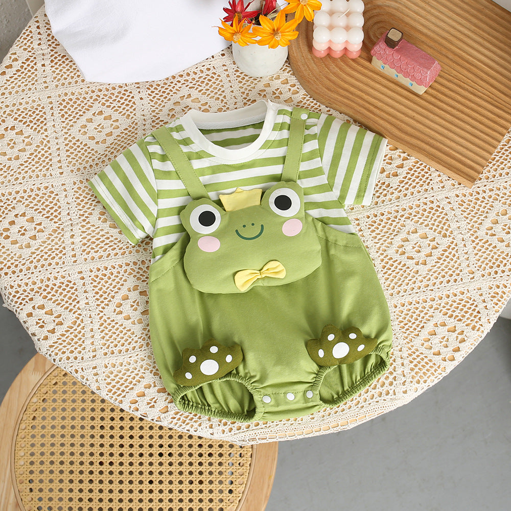 boy baby summer short sleeve bag fart clothes boy and girl baby triangle crawl clothes summer clothes newborn fashion cartoon ha clothes