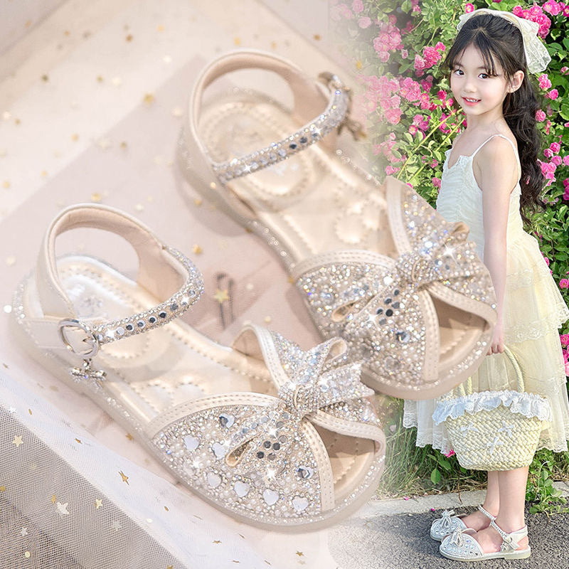 Girls' Sandals, Princess Summer 2025, New Summer Children's Shoes, Girls' Crystal Slippers, Baby Girls, Shining