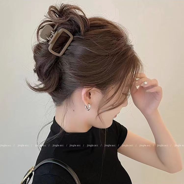 square small grab clip women's new hair grab back of the head pan hairpin half tie hairpin shark clip headpiece wholesale