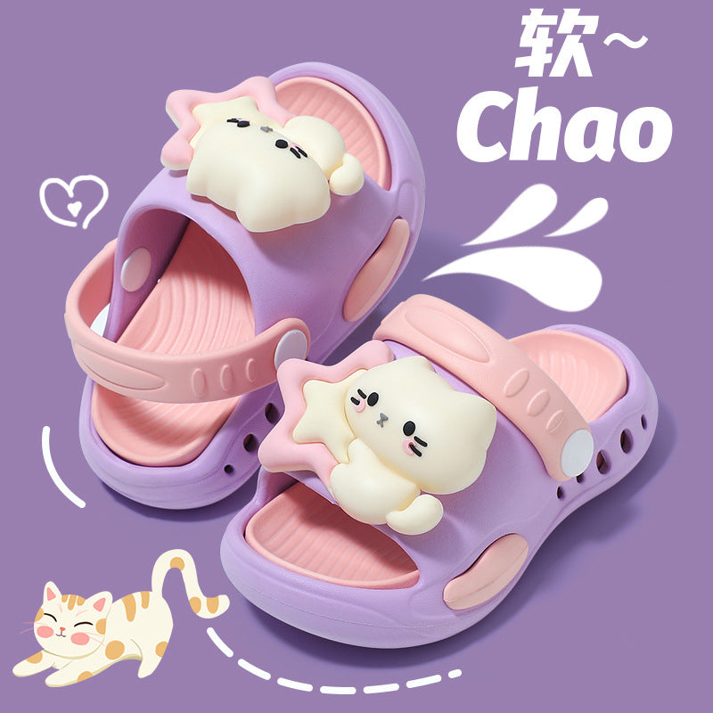 Children's slippers girls summer cute girls indoor home bath non slip kids baby princess sandals men