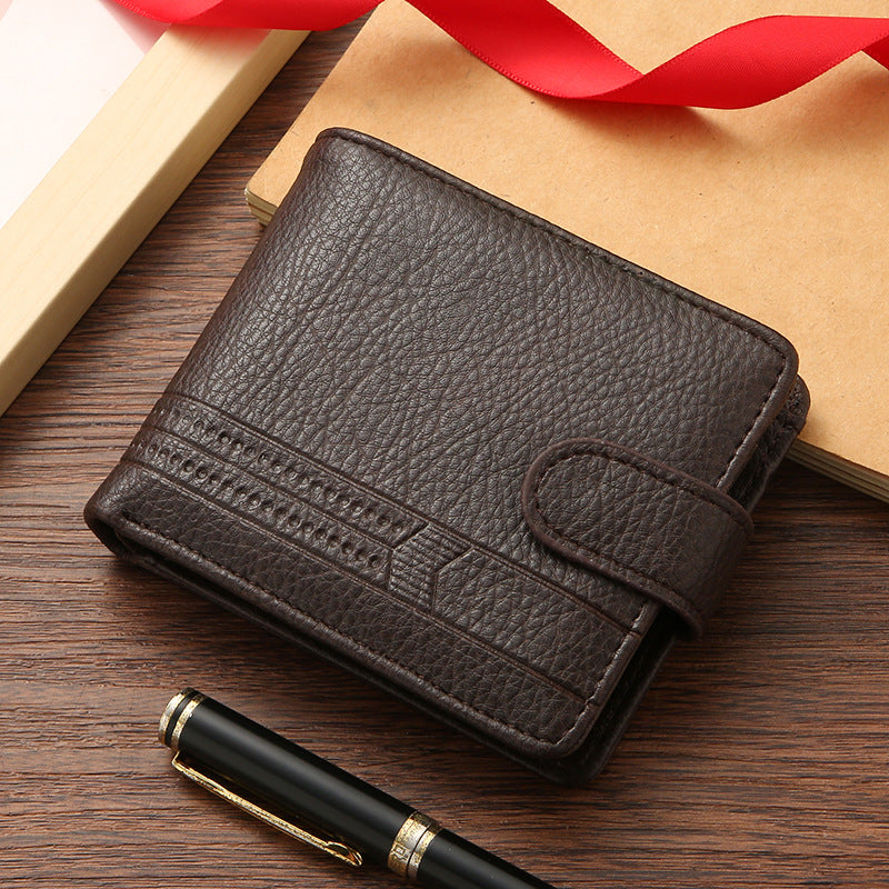 Manufacturers wholesale men's wallets PU leather short foreign trade cross-border zipper buckle wallet new wallet coin purse