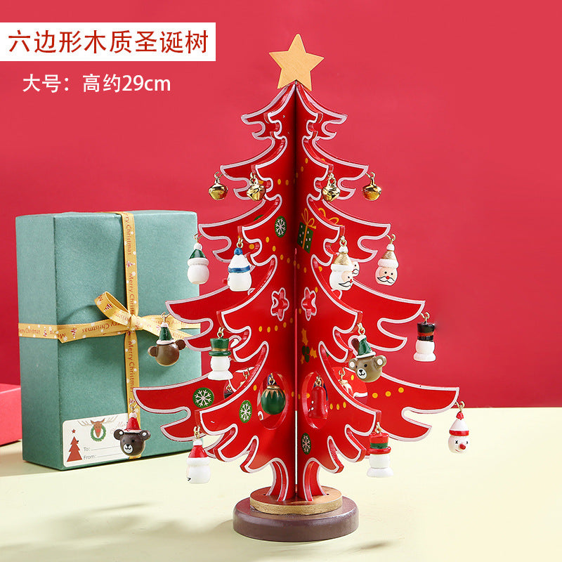 2025 Christmas Ornaments Small Mini Tree DIY Three-dimensional ins Scene Arrangement Tabletop Ornaments for Children Home