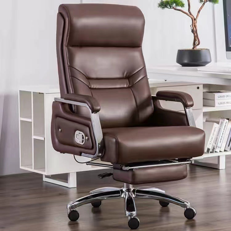 Computer chair, home office chair, comfortable sitting, reclining boss chair, business cowhide study chair, back chair