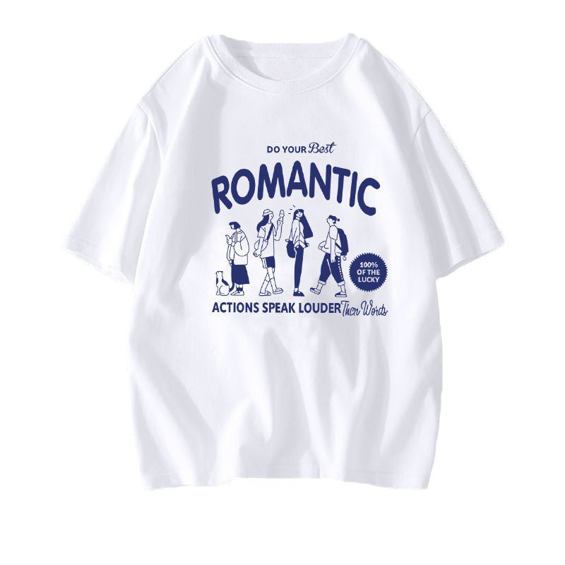 Popular Korean version of the cartoon Snoopy short-sleeved T-shirt, the same for men and women, couples, versatile, trendy, handsome clothes, trendy T