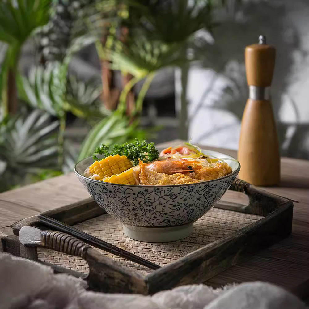 8.5 inch hat bowl, commercial ramen bowl, noodle bowl for noodle restaurant, large capacity ceramic bowl, vermicelli noodle soup bowl