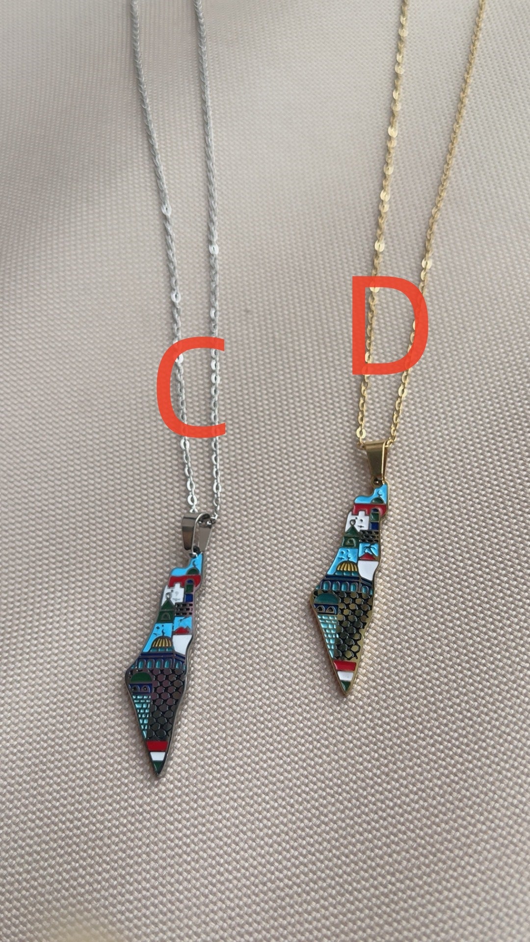 Cross-border hot selling stainless steel chain scarves drip glue men's necklaces European and American popular Middle Eastern jewelry national flag jewelry