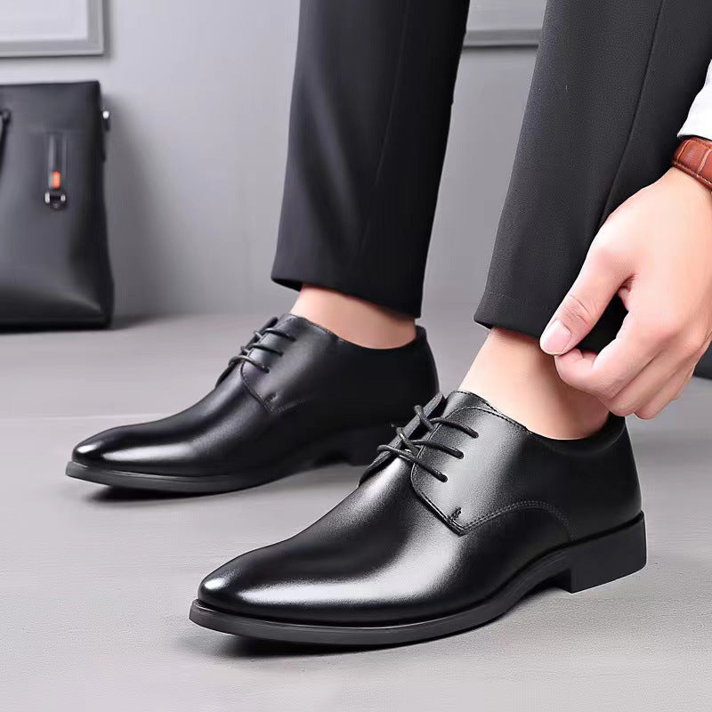 Leather shoes men's new business men's British formal casual shoes Korean spring and autumn soft soles and breathable work shoes