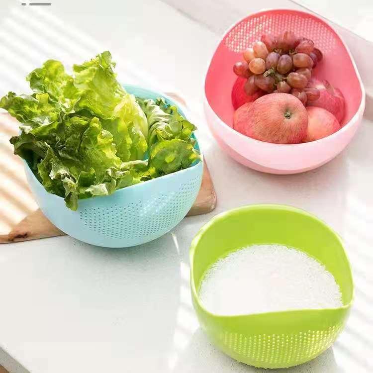 Plastic rice washing basin lazy creative kitchen thickening rice washing sieve drain vegetable basket kitchen utensils rice washer thickening