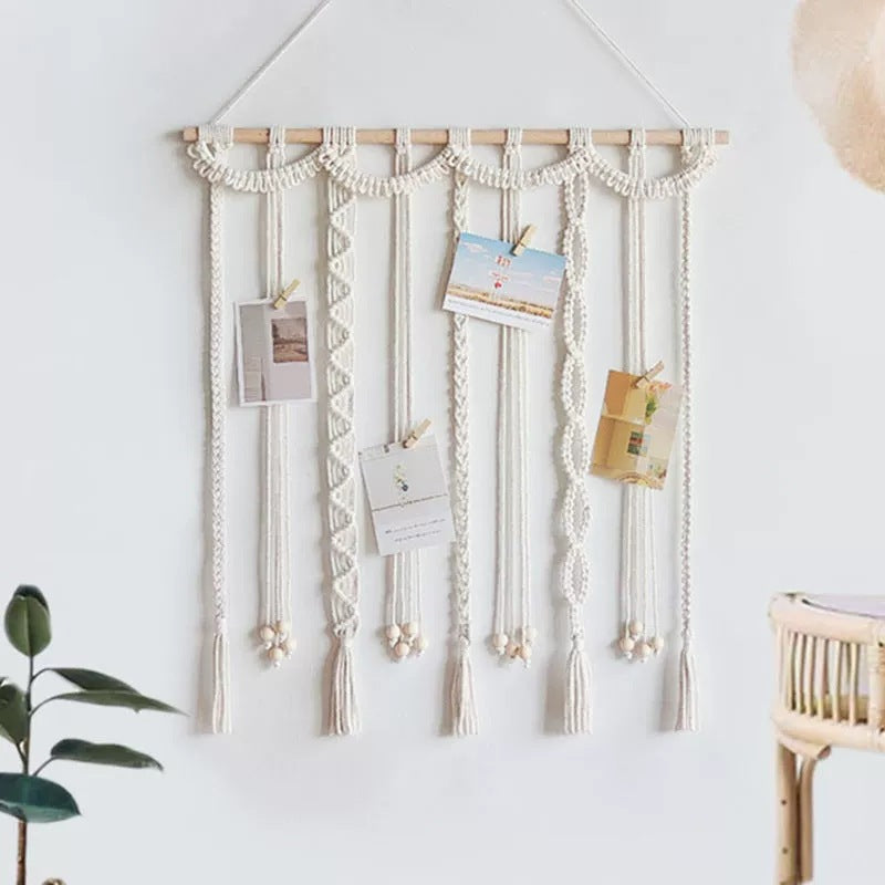 Nordic Home Decoration Wall Hanging Tapestry Tassel Photo Clip Hand Tapestry Woven Bohemian Photo Wall
