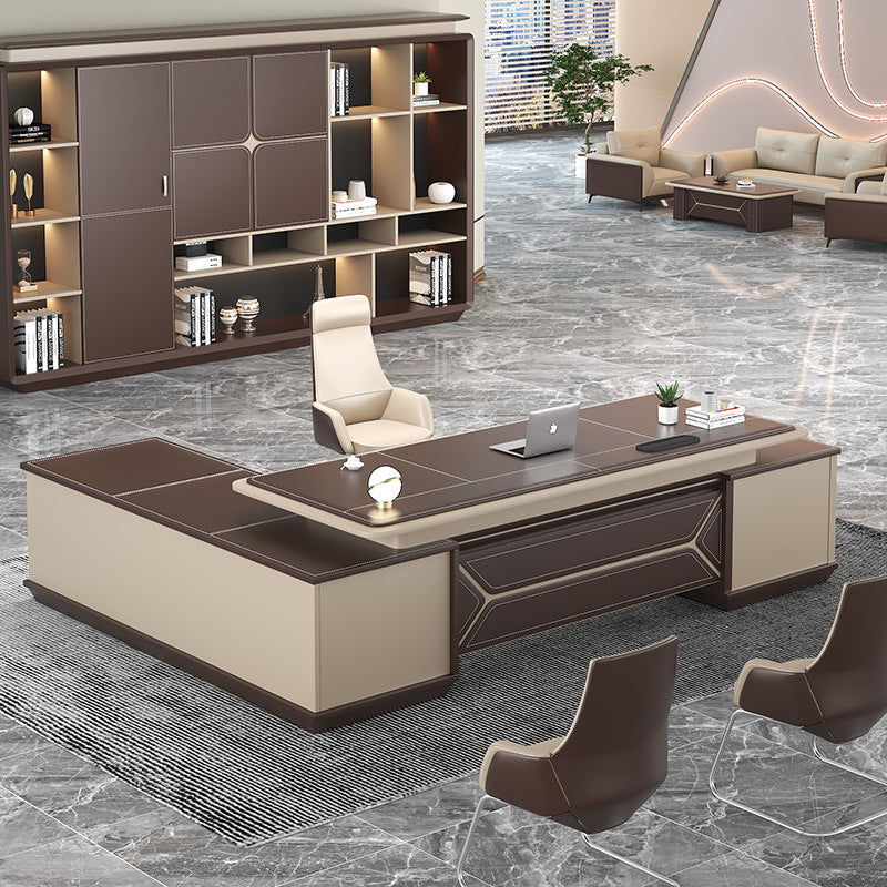 High-end atmosphere, boss desk, simple modern fashion, president desk, desk and chair combination, light luxury executive desk office
