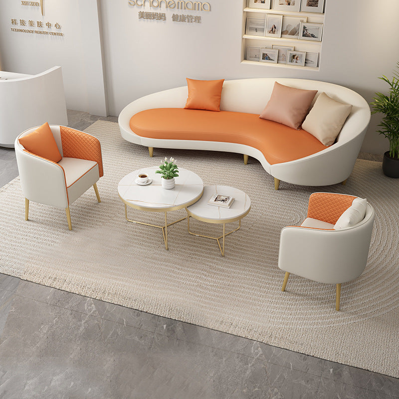 New Business Office Sofa Hotel Curved Reception Sofa Beauty Salon Reception Sofa Single Sofa Chair