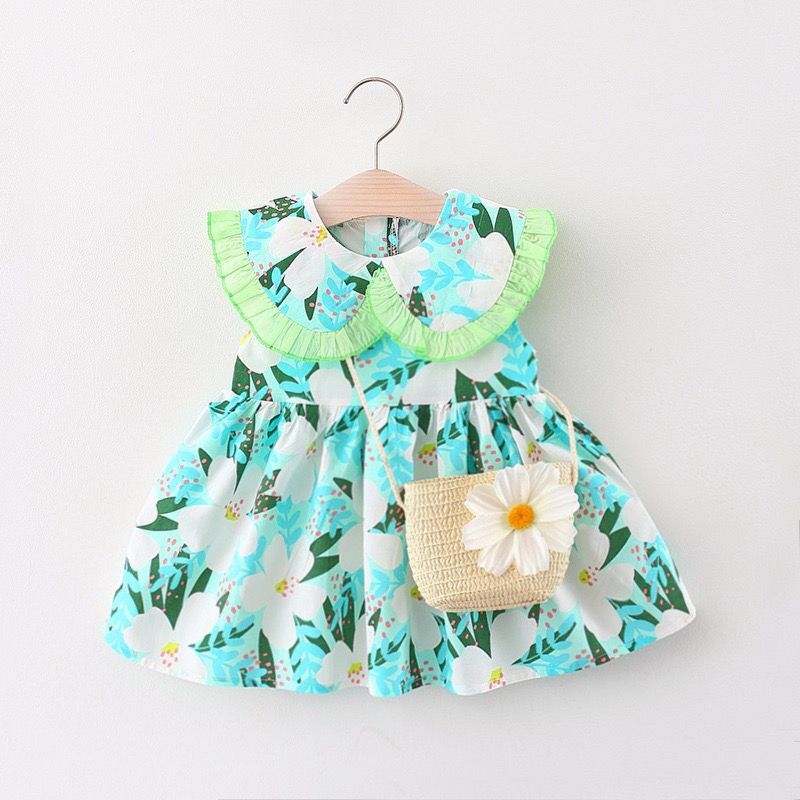 Children's 2022 foreign cute skirt girls' baby sleeveless printed dress summer girls' skirt drop shipping 1071