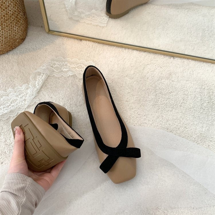 Flat Gentle Evening Shoes French Small White Shoes Single Shoes Women's Shoes Spring Summer 2024 Soft Sole Black Ballet Shoes