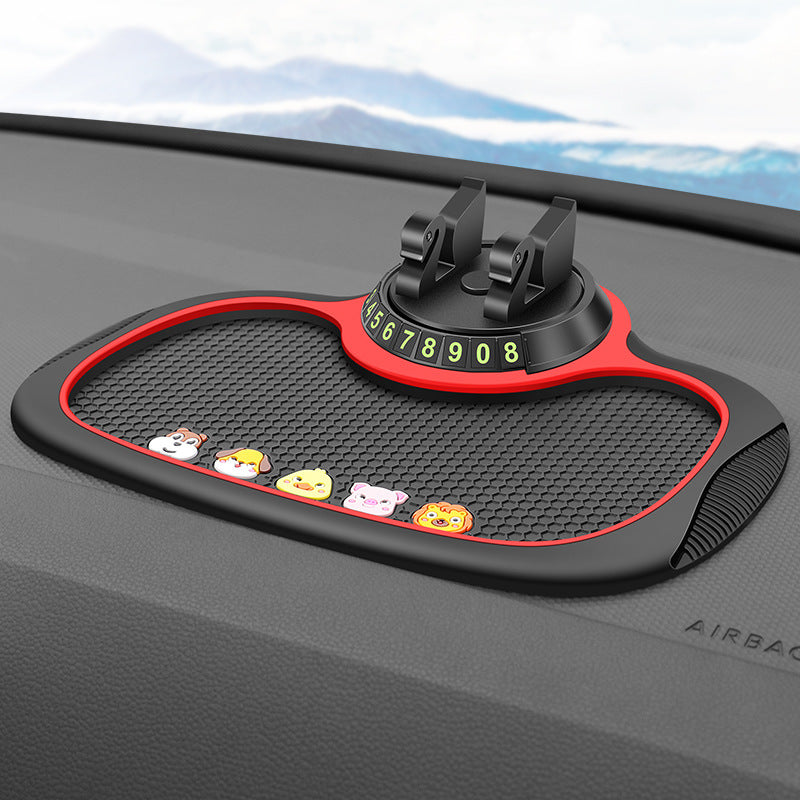 Car car anti-slip mat, mobile phone holder, temporary parking number plate, swan 3-in-1 general purpose car interior supplies