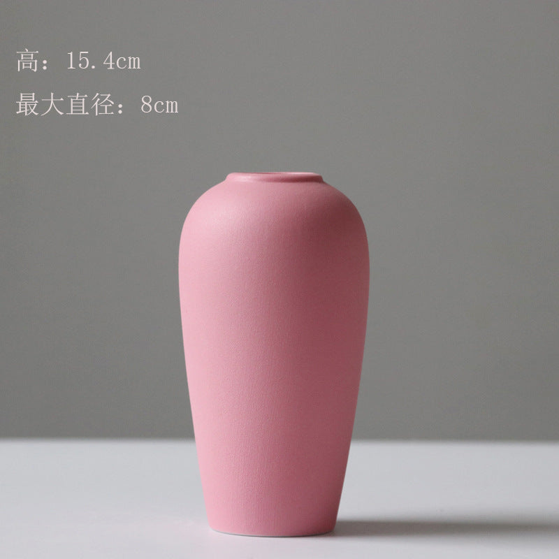 Jingdezhen ceramic small vase Nordic simple home hotel decoration ornament dried flower arrangement hydroponic flower pot white
