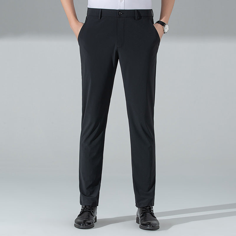 New summer men's slacks, ice silk thin trousers, young and middle-aged men's brand trousers, 5A grade antibacterial pants