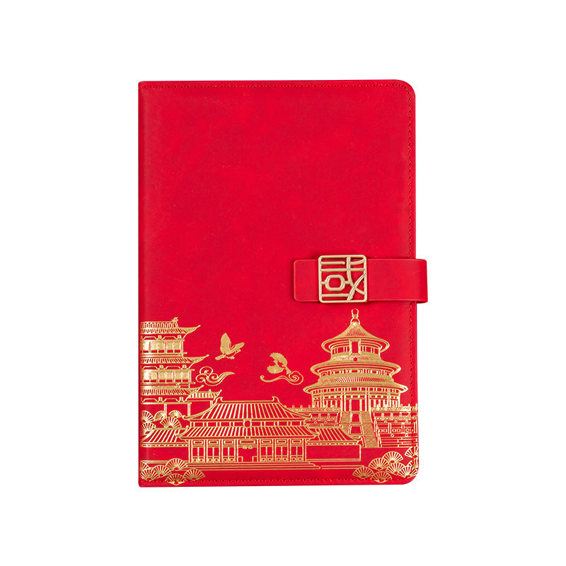 Guochao business notebook gift box set custom retro Chinese style A5 notebook meeting notebook can print logo