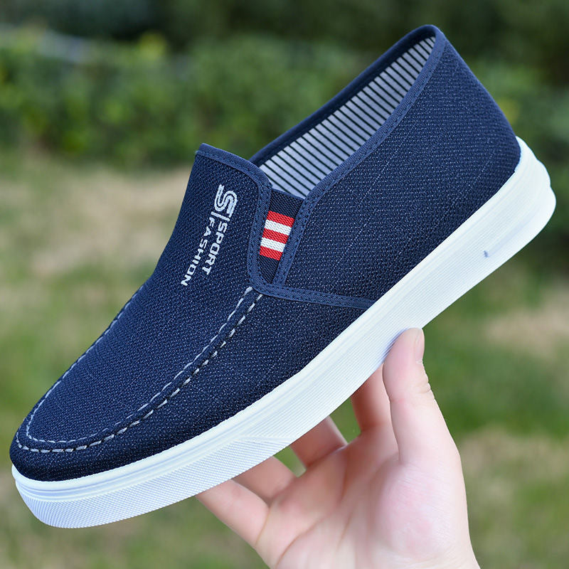 2024 Men's Shoes Spring Casual Shoes New Lightweight and Breathable Versatile Canvas Shoes Men's One-Foot Old Beijing Cloth Shoes