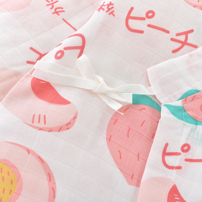 Baby onesies, monk clothes, gauze belly protection, boneless class A newborns, summer baby thin climbing clothes