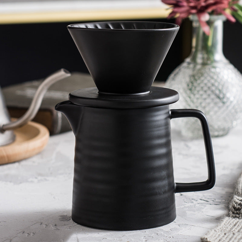 American V60 Cone Ceramic Coffee Filter Cup Filter Coffee Filter Cup Set Sharing Pot Tea Water Separation Cup