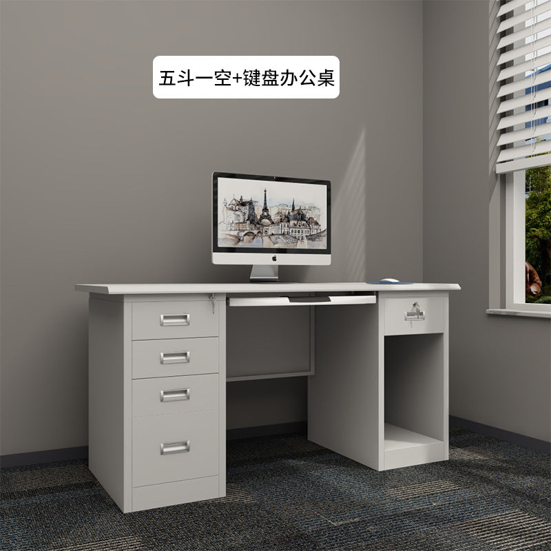 Steel Desk Simple Modern Employee Single Computer Desk Desk Financial Writing Desk With Lock Workbench Desk