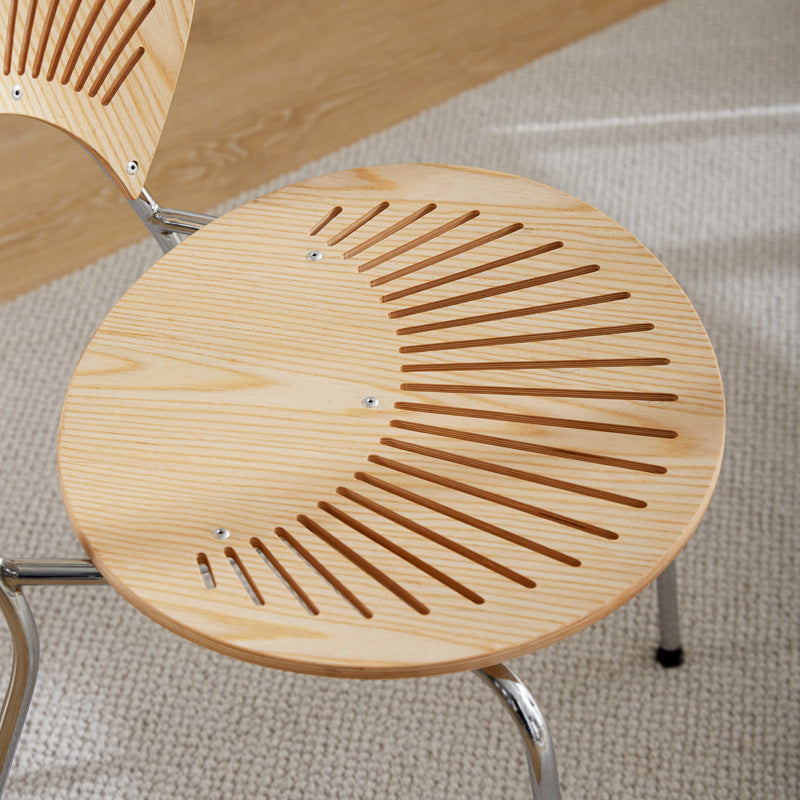 Nordic Dining Chair Solid Wood Household Coffee Chair Backrest Retro Dining Chair Simple Negotiation Casual Seashell Chair Wholesale