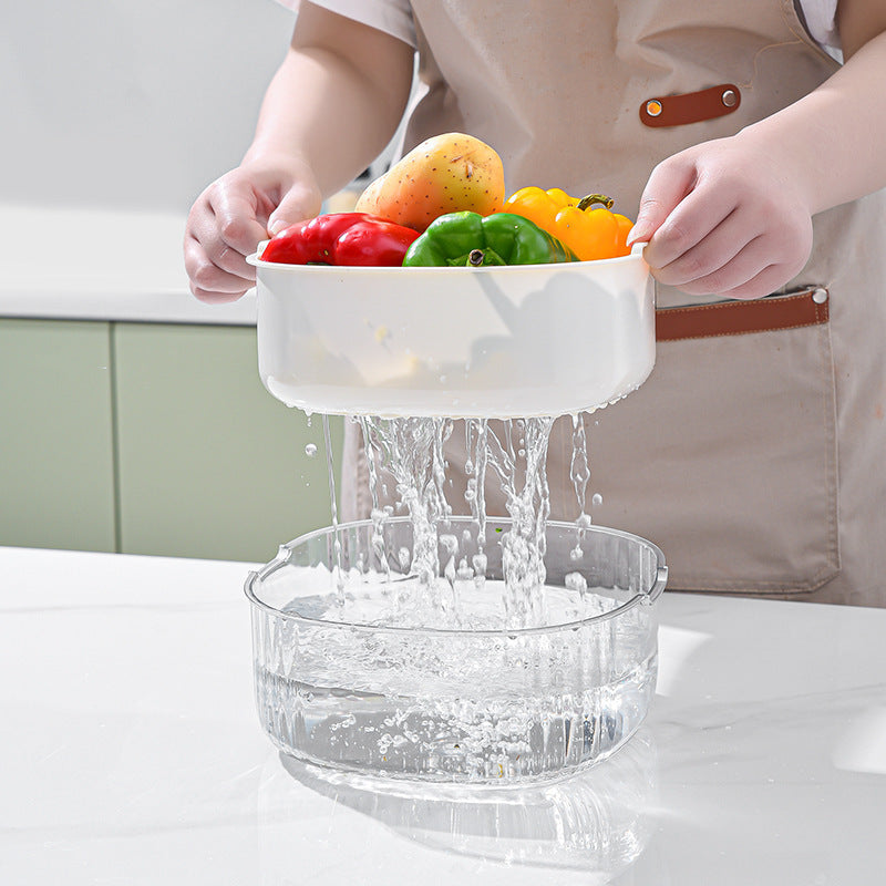 Washing basin, double drainage basket, kitchen supplies, living room tea, several fruit bowls, fruit bowls, baskets, pots, vegetable bowls, baskets