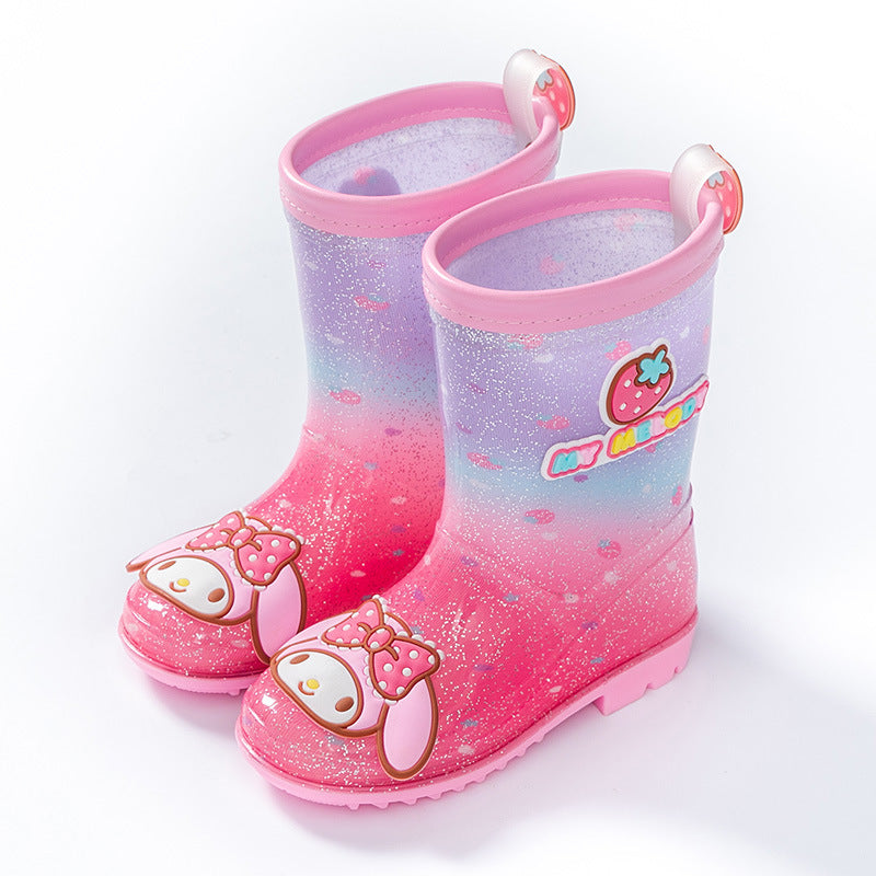 Sanrio Four Seasons Children's Rain Boots Culomie Hello Kitty Rain Boots Men's and Women's Non-slip Kindergarten Elementary School Student Tide Wholesale